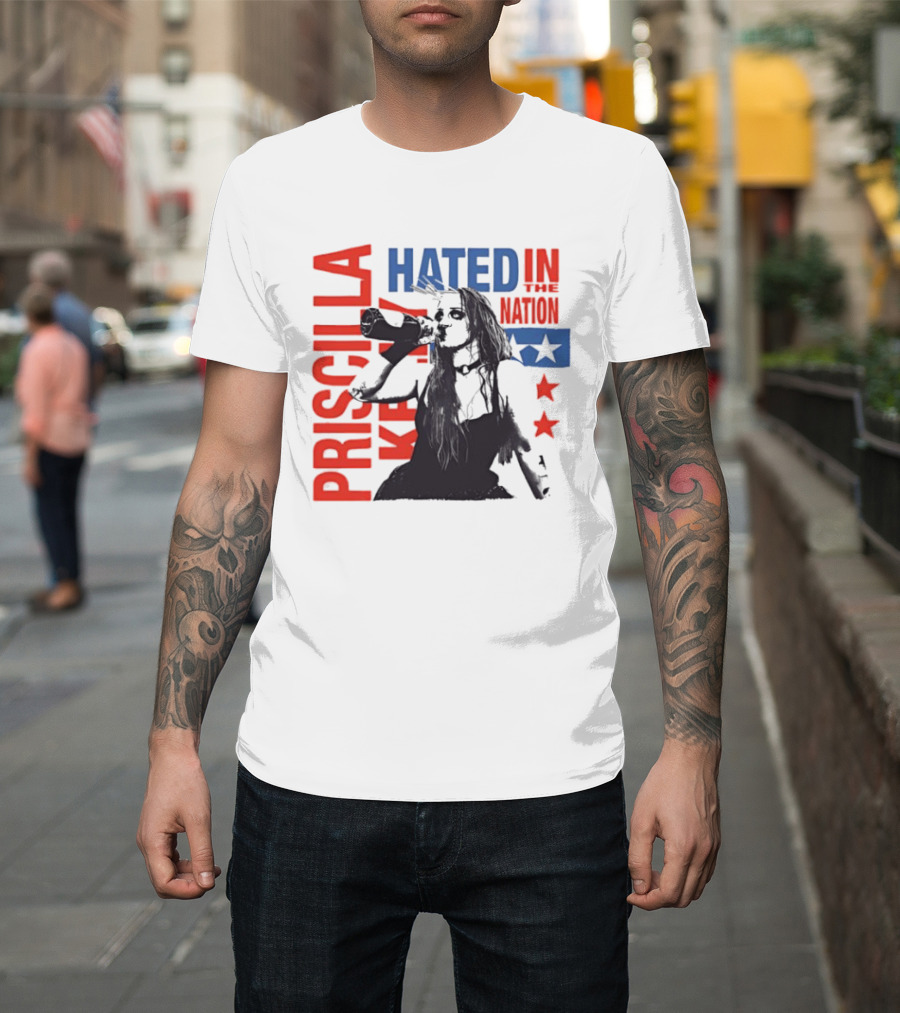 Priscilla Kelly NXT Hated in the Nation Bold Red and Blue T-Shirt
