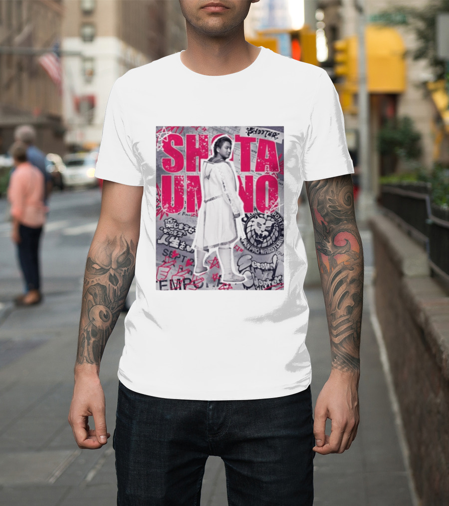 Shota Umino New Japan Pro Wrestling Graffiti Style Banner T-Shirt