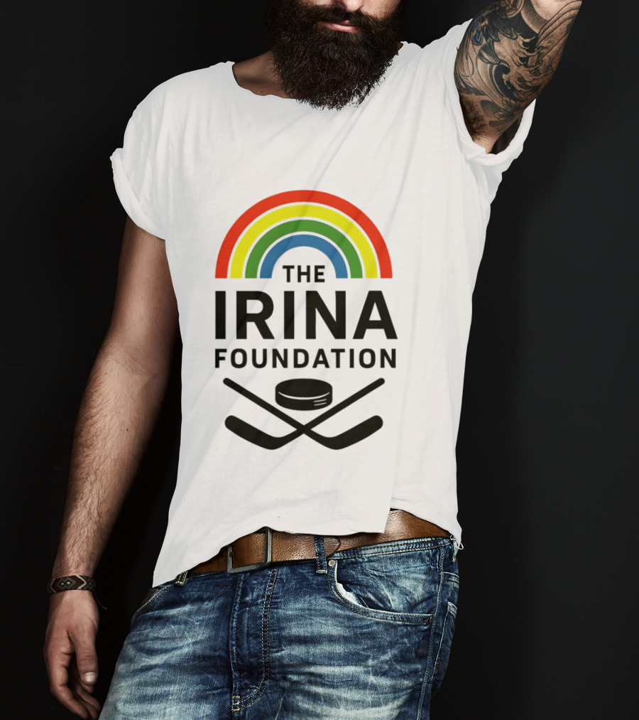 The Irina Foundation Rainbow Hockey Heated Rivalry Shane Ilya T-Shirt