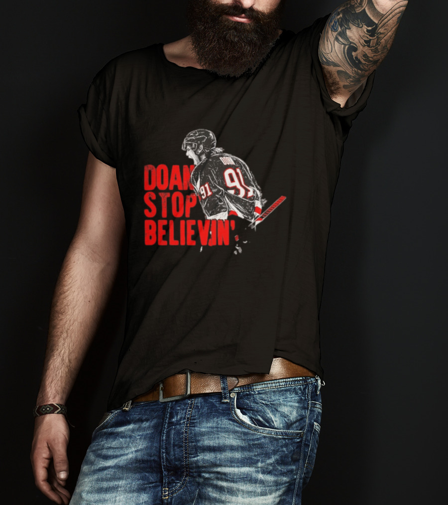 Josh Doan Stop Believin' Number 91 NHL Hockey T-Shirt