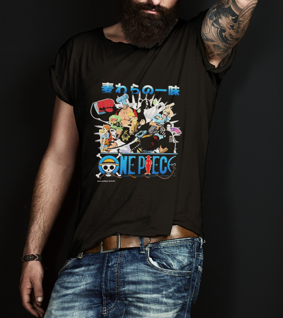 One Piece Straw Hat Pirates Anime Characters Collage T-Shirt
