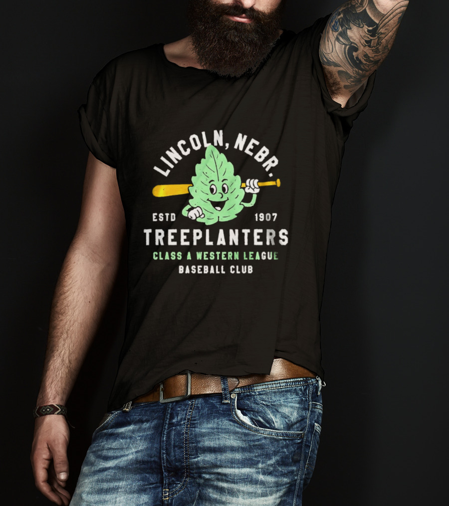 Lincoln Nebr Treeplanters Estd 1907 Class A Western League Baseball Club T-Shirt
