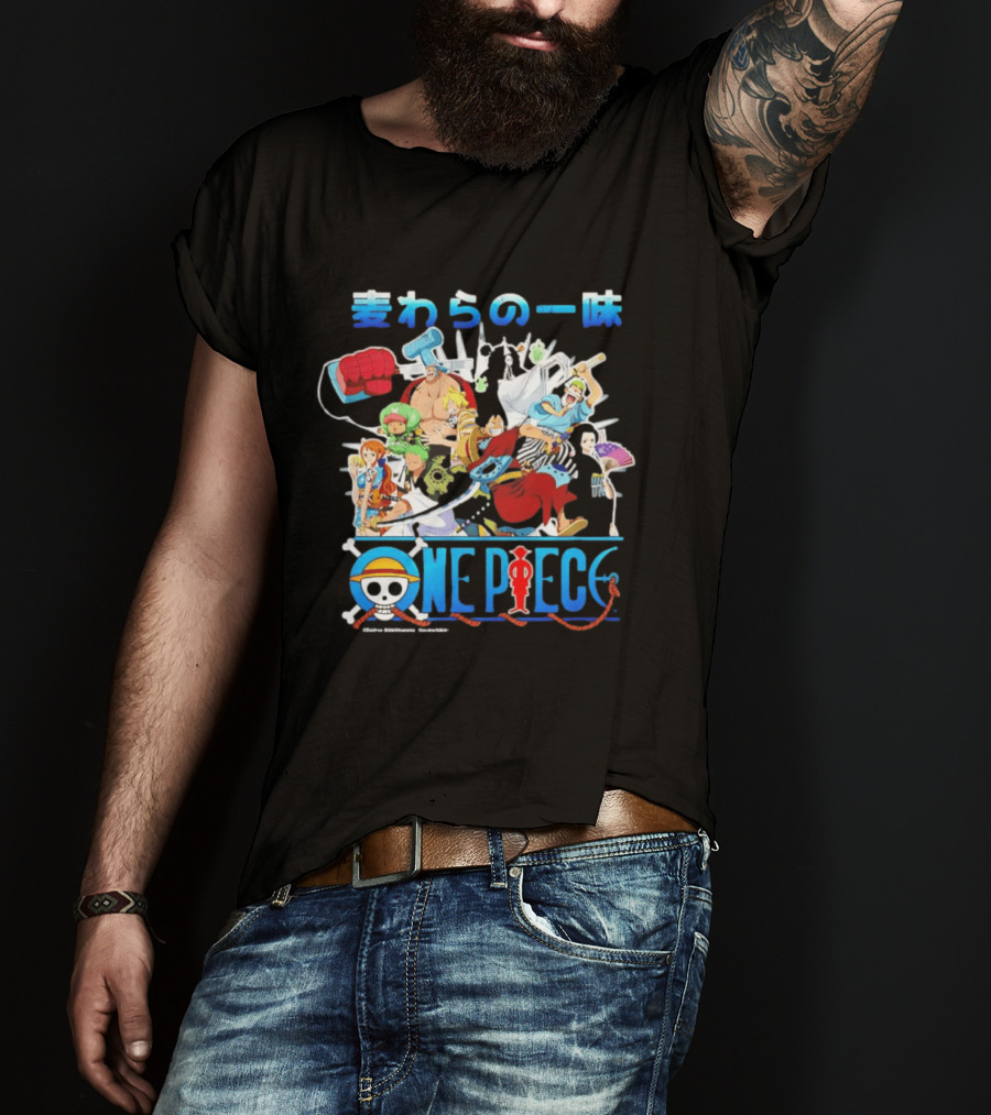 One Piece Anime Straw Hat Crew Cast Collage T-Shirt