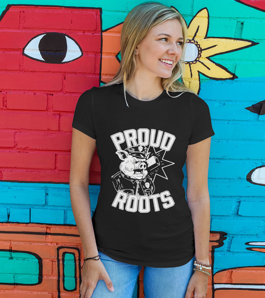 Proud Roots Pig Police Uniform Stars And Stripes T-Shirt