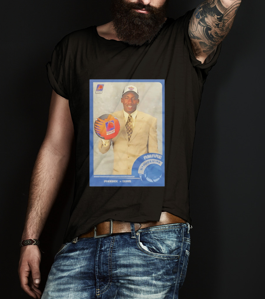 Amar'e Stoudemire Phoenix Suns Basketball Card 2002 Rookie NBA Trading Collectible T-Shirt