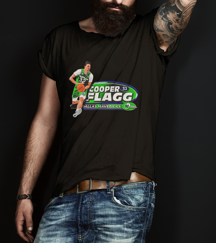 Cooper Flagg Dallas Mavericks 32 ROY Basketball Player T-Shirt