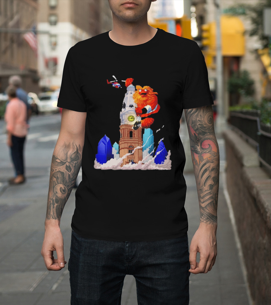 Philadelphia Flyers Gritty William Penn Statue City Hall Adventure T-Shirt