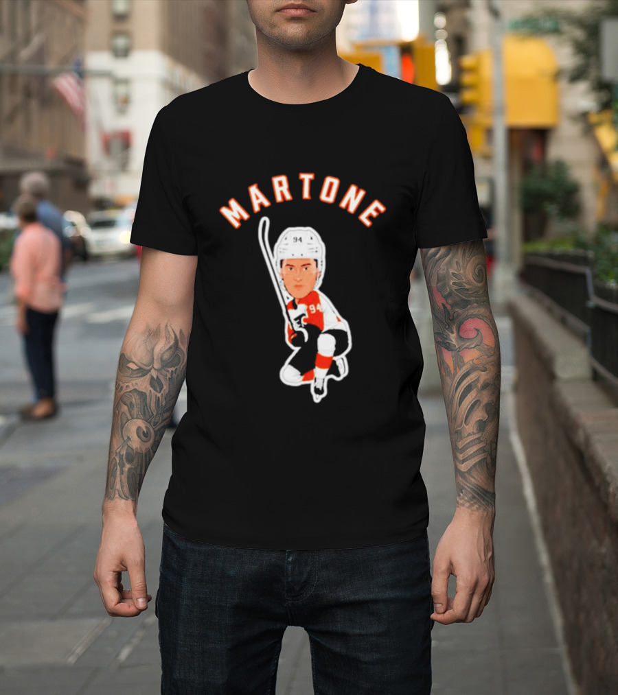 Philadelphia Flyers Porter Martone 94 Hockey Caricature T-Shirt