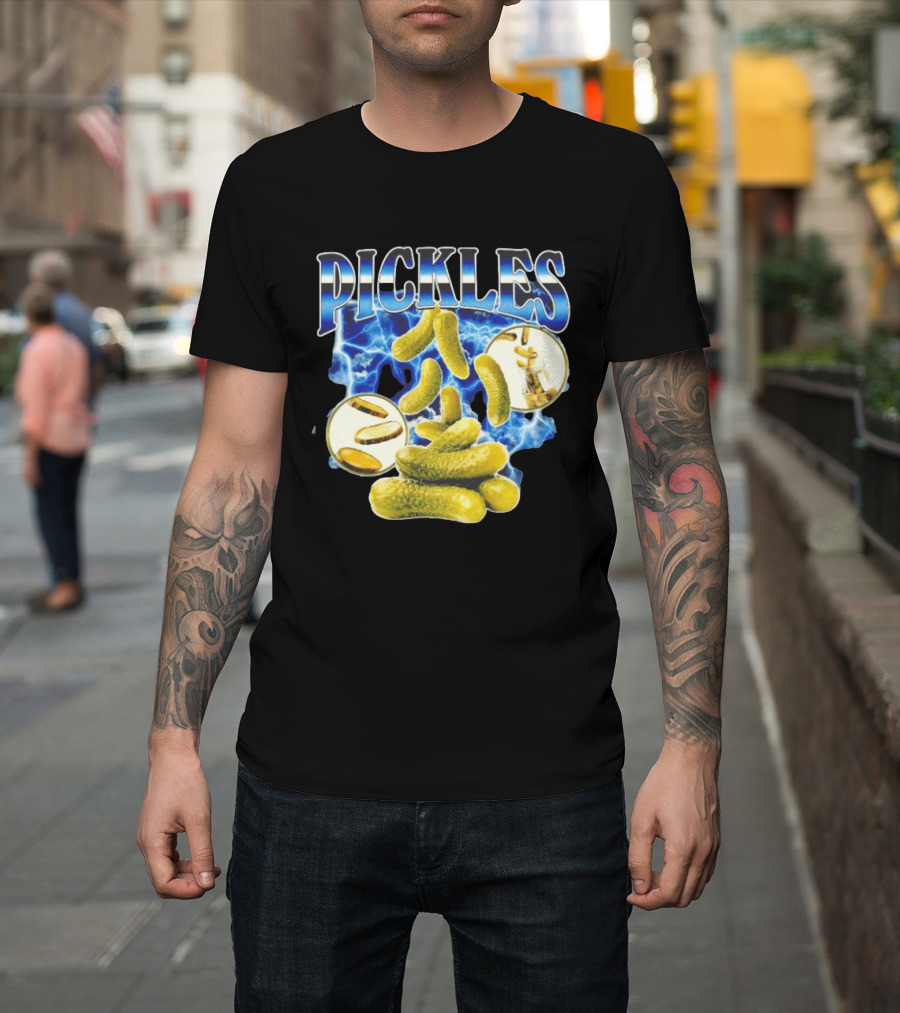 Thunder Pickles Crunch Power Electric Blue Lightning Pickles T-Shirt