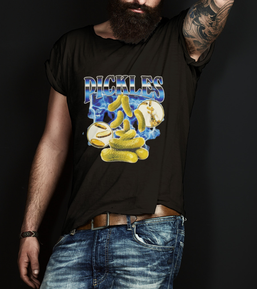 Thunder Pickles Crunch Power Electric Blue Lightning Pickles T-Shirt