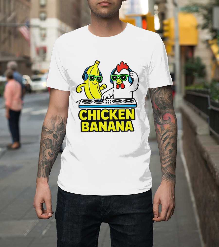 Chicken Banana DJ Headphones Music Party T-Shirt