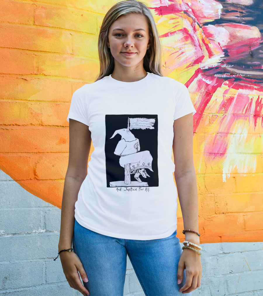 Anti Ku Klux Klan And Justice For All Hanging Effigy With Flag T-Shirt