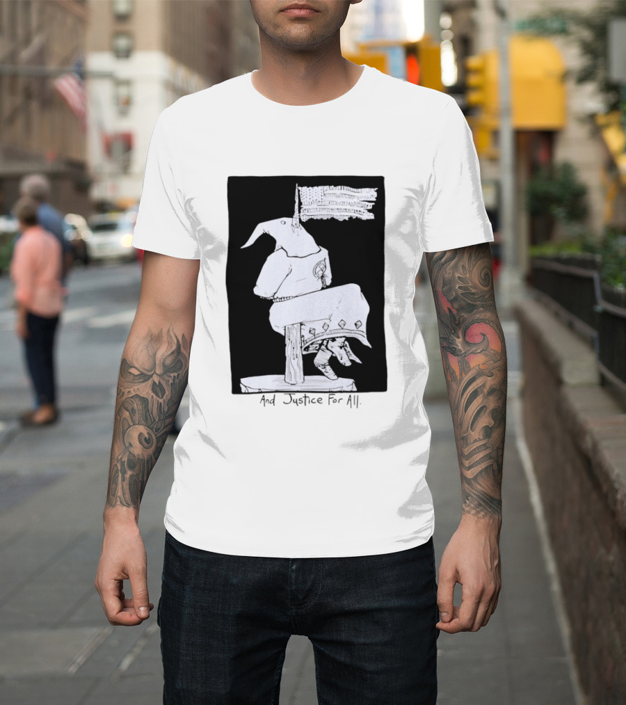 Anti Ku Klux Klan And Justice For All Hanging Effigy With Flag T-Shirt
