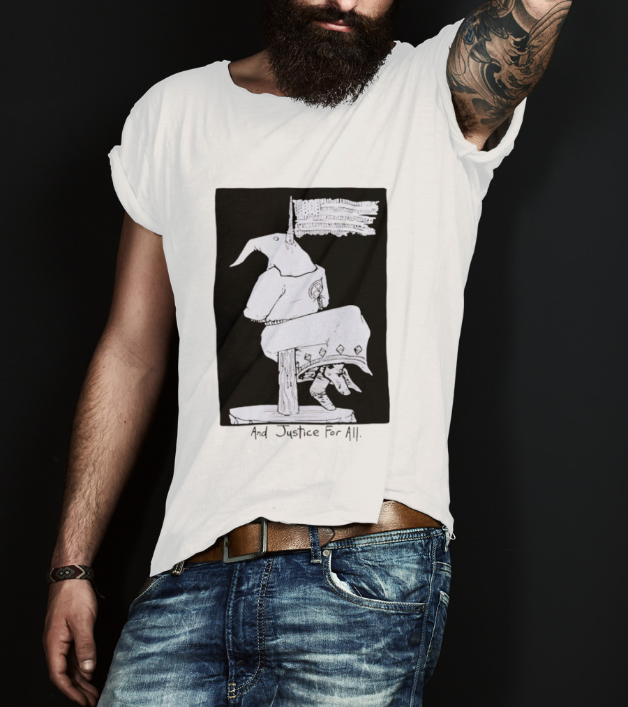 Anti Ku Klux Klan And Justice For All Hanging Effigy With Flag T-Shirt