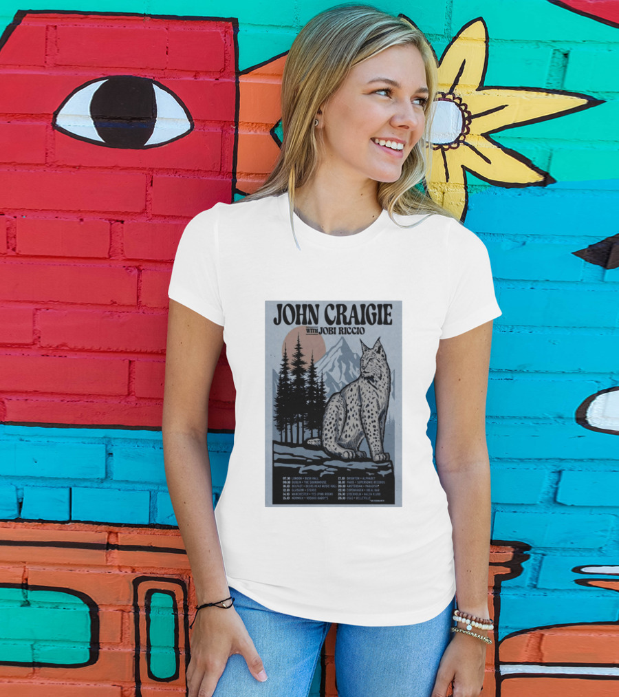 John Craigie With Jobi Riccio Tour 2026 Europe Concert Dates Lynx Mountain Forest T-Shirt
