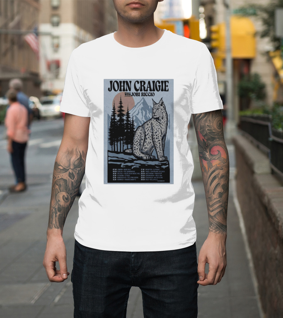 John Craigie With Jobi Riccio Tour 2026 Europe Concert Dates Lynx Mountain Forest T-Shirt