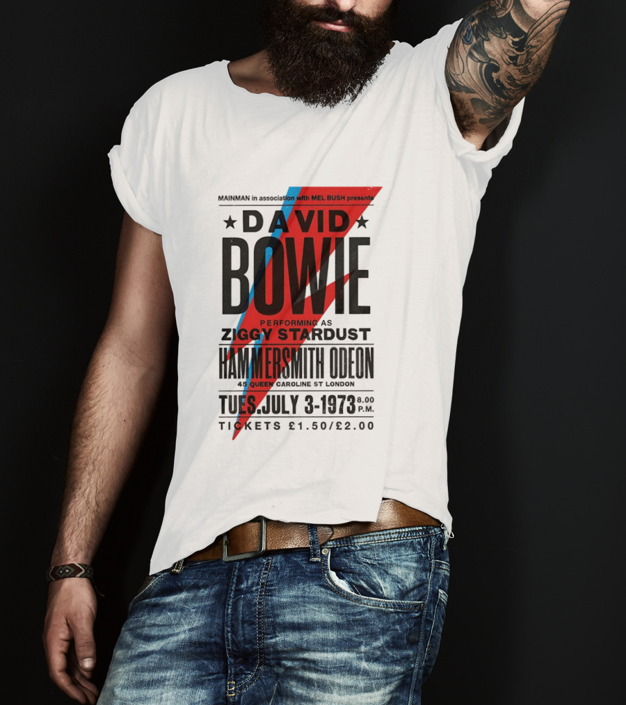 David Bowie Performing As Ziggy Stardust Hammersmith Odeon London July 3 1973 T-Shirt