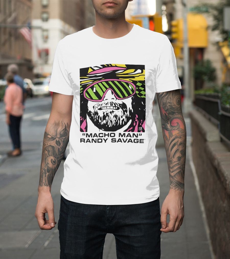 Macho Man Randy Savage Retro Style Neon T-Shirt