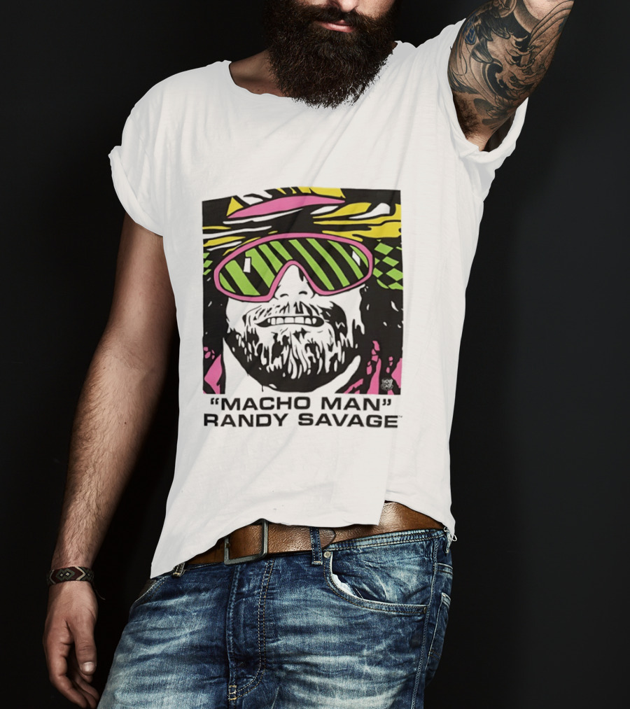 Macho Man Randy Savage Retro Style Neon T-Shirt