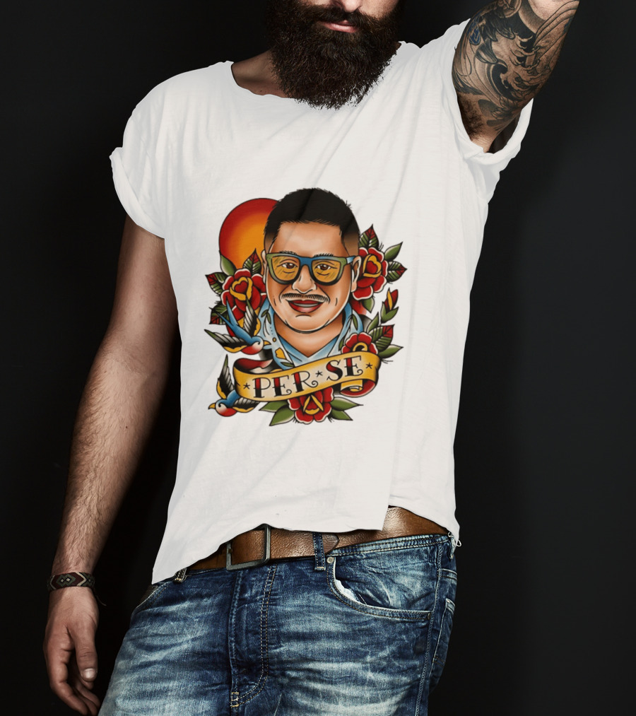 Per Se Old School Tattoo Roses Swallow T-Shirt