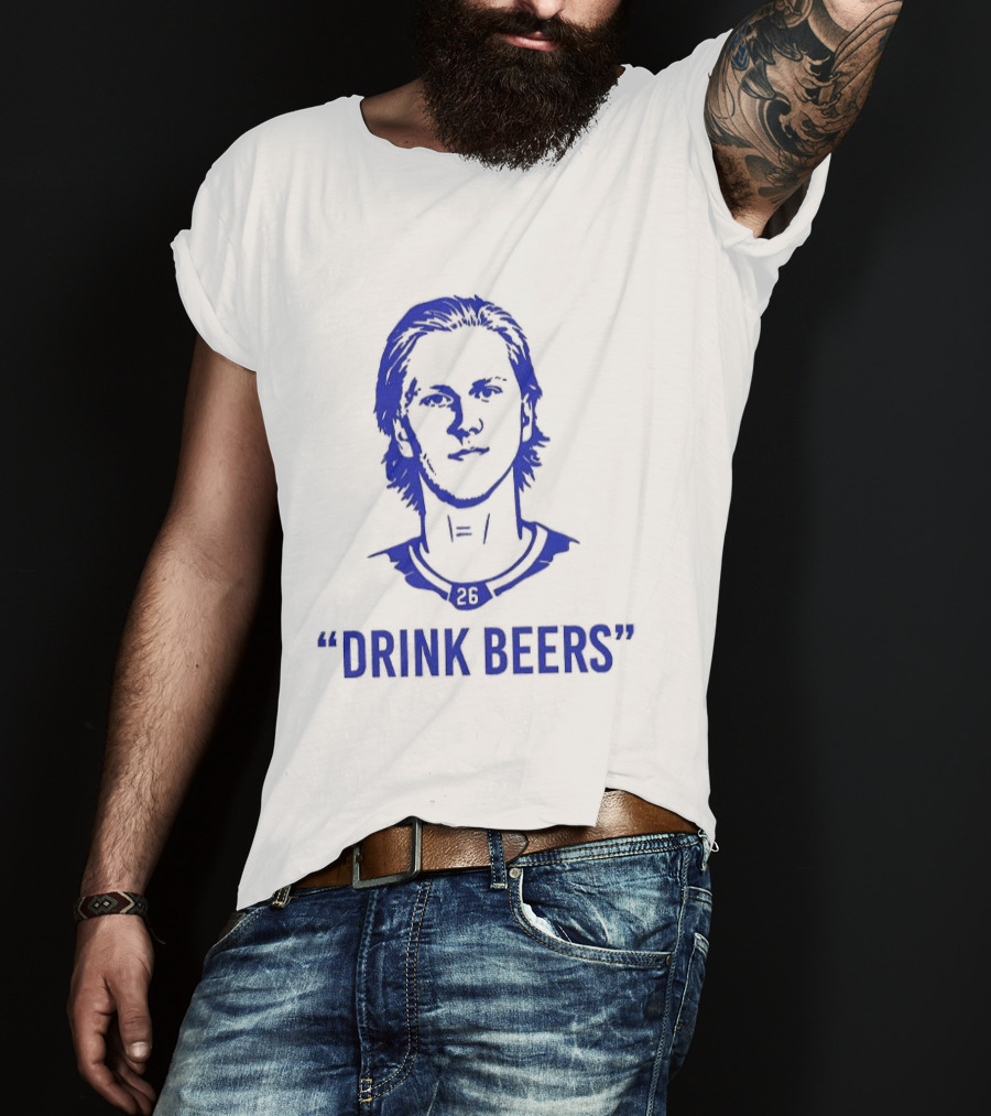 Rasmus Dahlin Drink Beers Blue Sketch T-Shirt