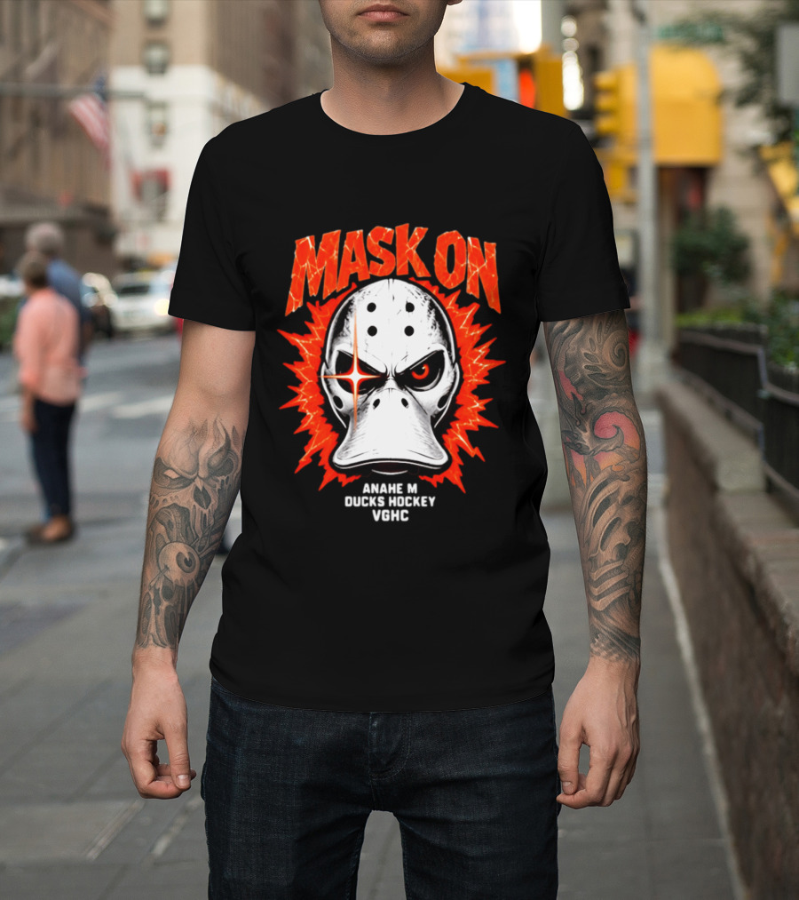 MASK ON Anaheim Ducks Hockey Vonic T-Shirt