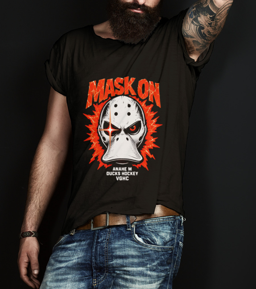 MASK ON Anaheim Ducks Hockey Vonic T-Shirt