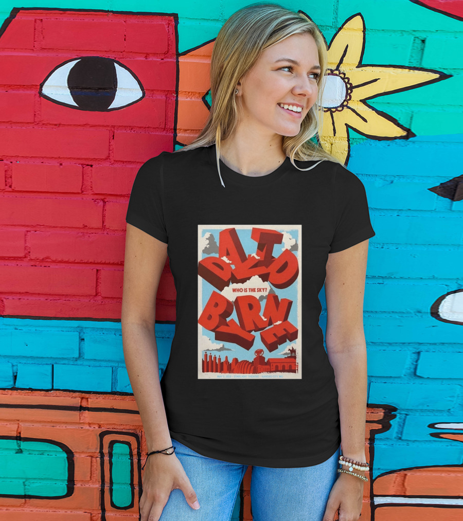David Byrne Starlight Theatre May 5 2026 Kansas City MO Who Is The Sky T-Shirt
