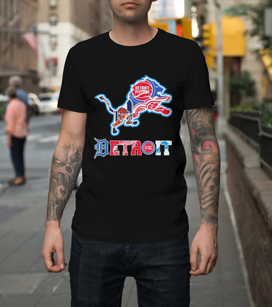Detroit Lions Tigers Red Wings Pistons Sports Teams Dedication T-Shirt