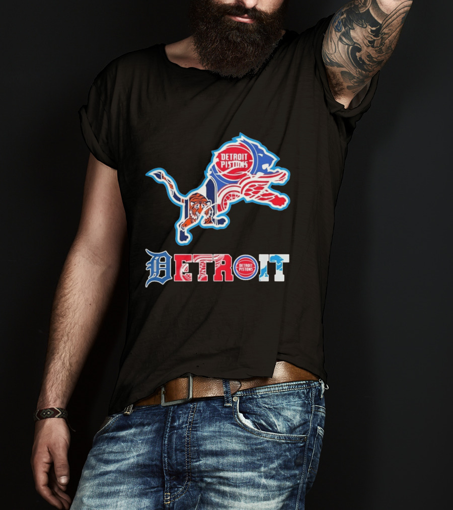 Detroit Lions Tigers Red Wings Pistons Sports Teams Dedication T-Shirt