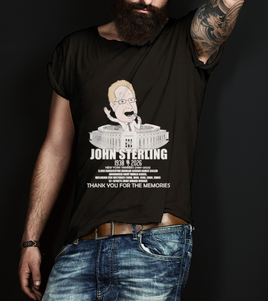 John Sterling New York Yankees 1938 2026 Thank You For The Memories Stadium T-Shirt