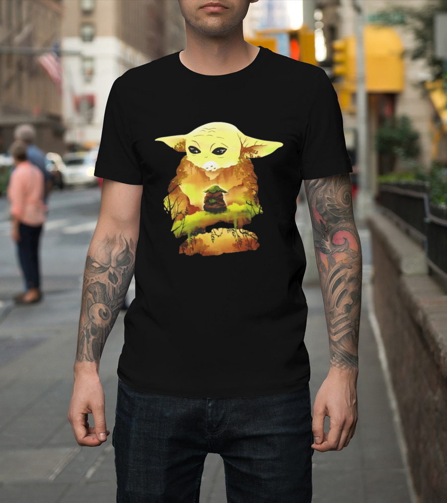 Grogu Meditates In Serene Forest Scene T-Shirt