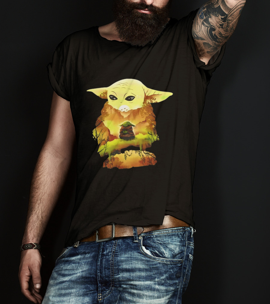 Grogu Meditates In Serene Forest Scene T-Shirt