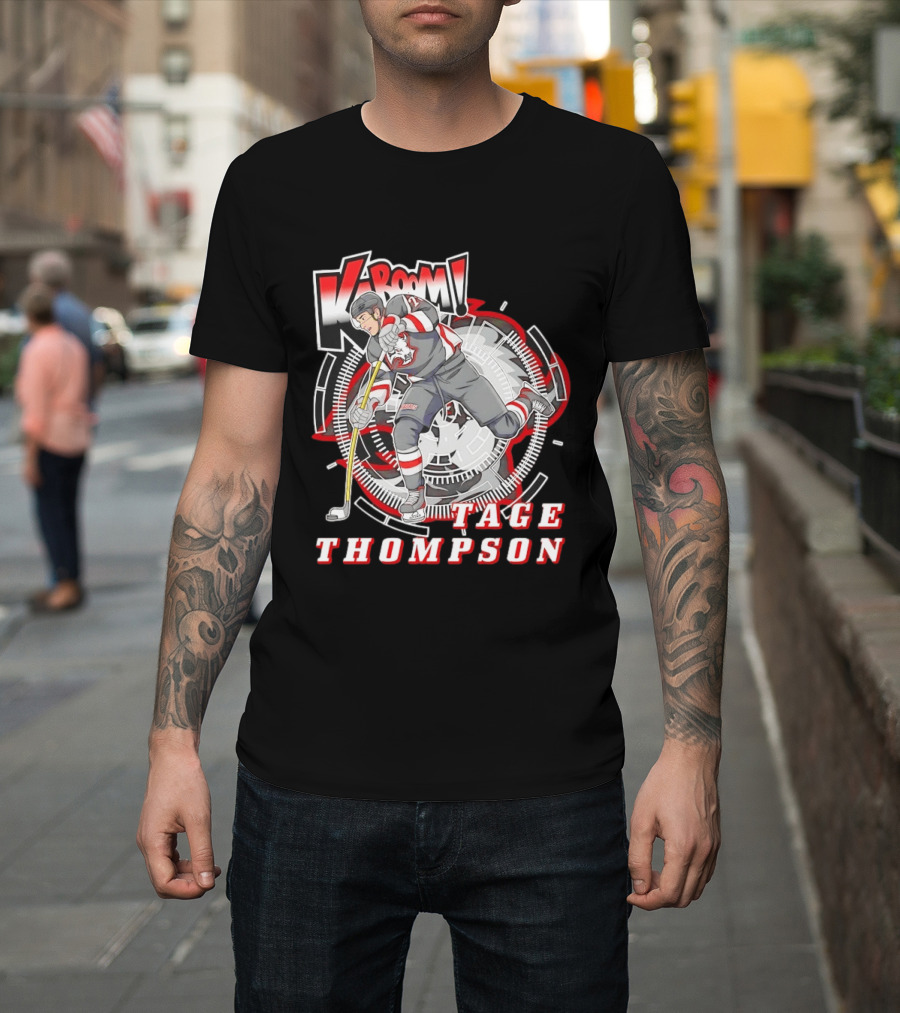 Tage Thompson Kaboom Hockey Comic T-Shirt
