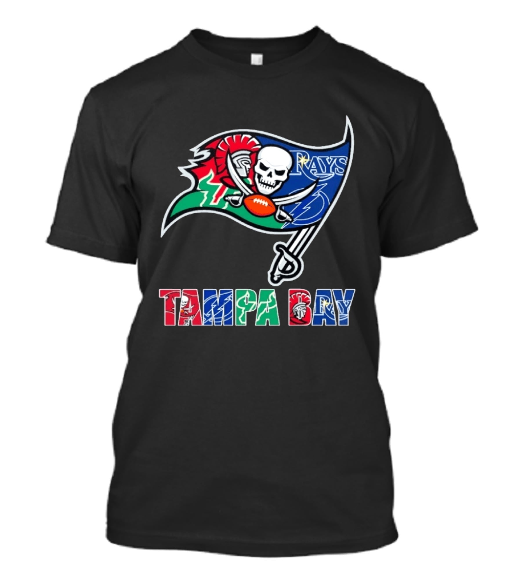 Tampa Bay Buccaneers Rays Lightning Sports Teams Flag T-Shirt