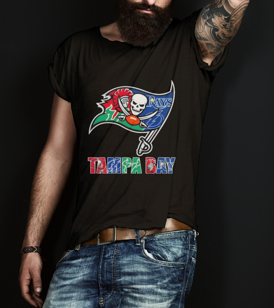 Tampa Bay Buccaneers Rays Lightning Sports Teams Flag T-Shirt