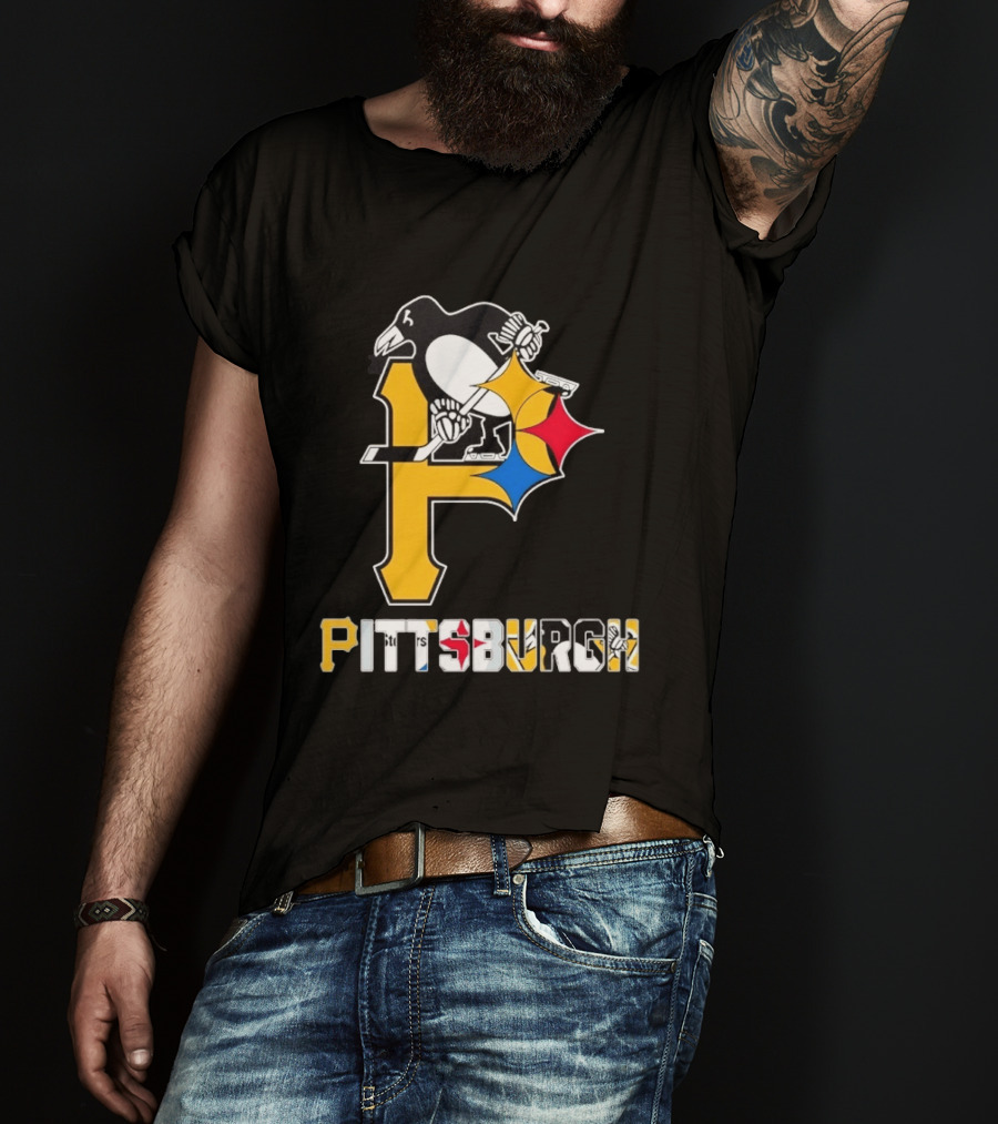 Pittsburgh Pirates Penguins Steelers Sports Teams Collaboration T-Shirt