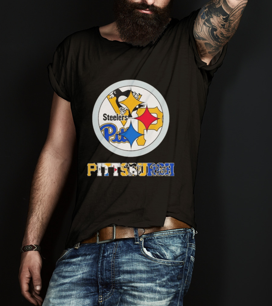 Pittsburgh Steelers Penguins Pirates Teams Logos T-Shirt