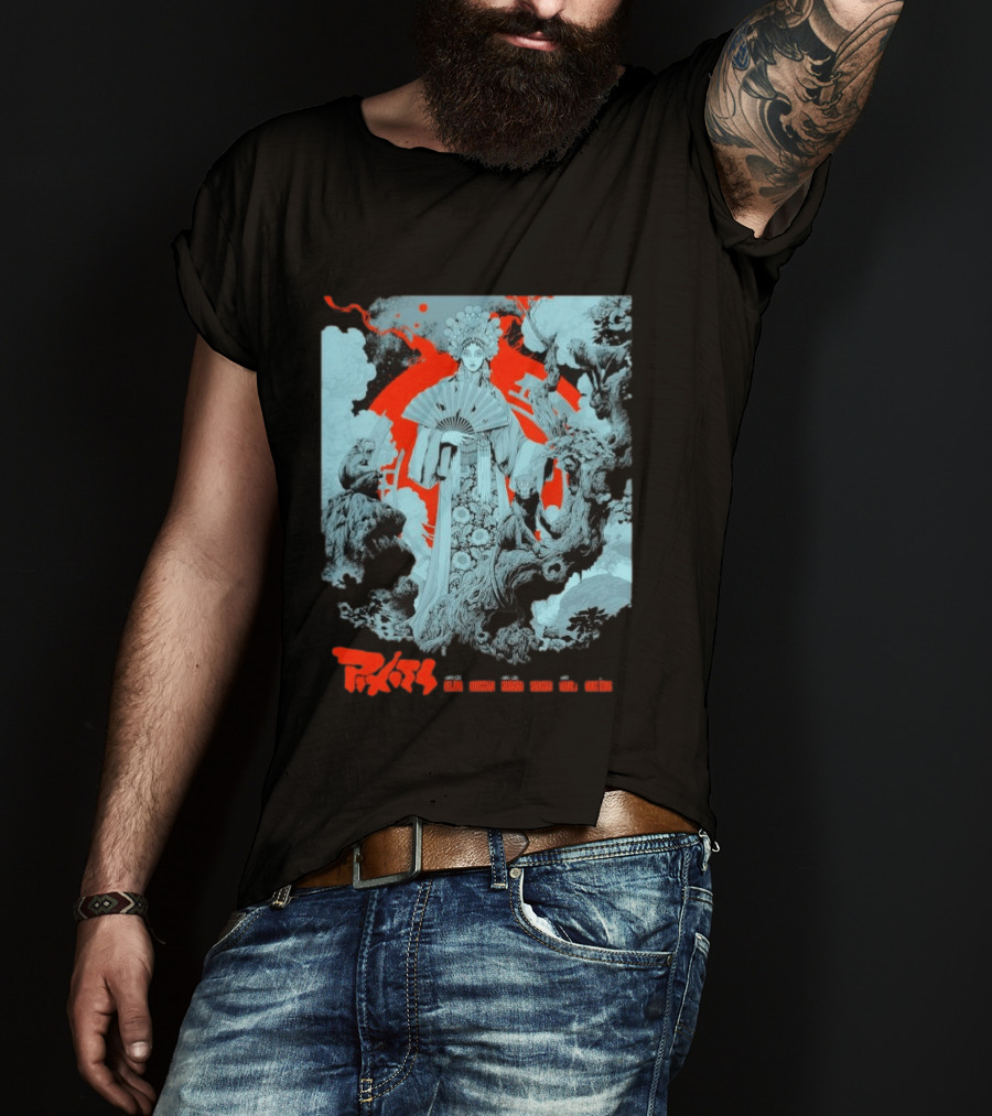 Pixies P40 Asia Tour 2026 Ken Taylor Geisha And Mythical Creatures T-Shirt
