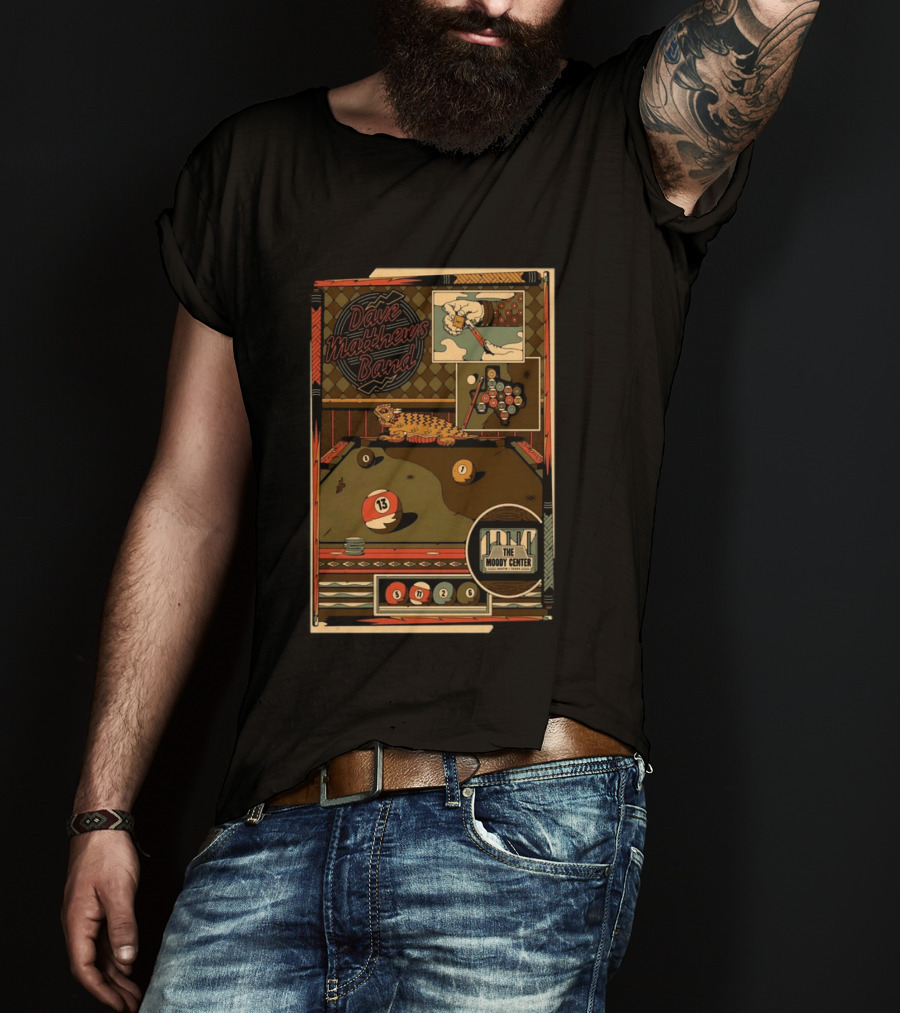 Dave Matthews Band May 11 2026 Pool Table Art The Moody Center Austin TX T-Shirt