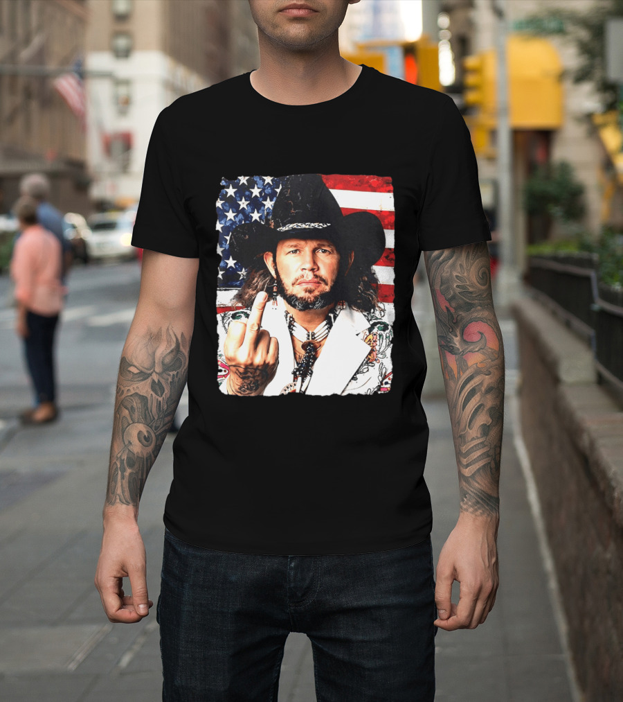 If That Ain't Country David Allan Coe USA Flag Middle Finger T-Shirt