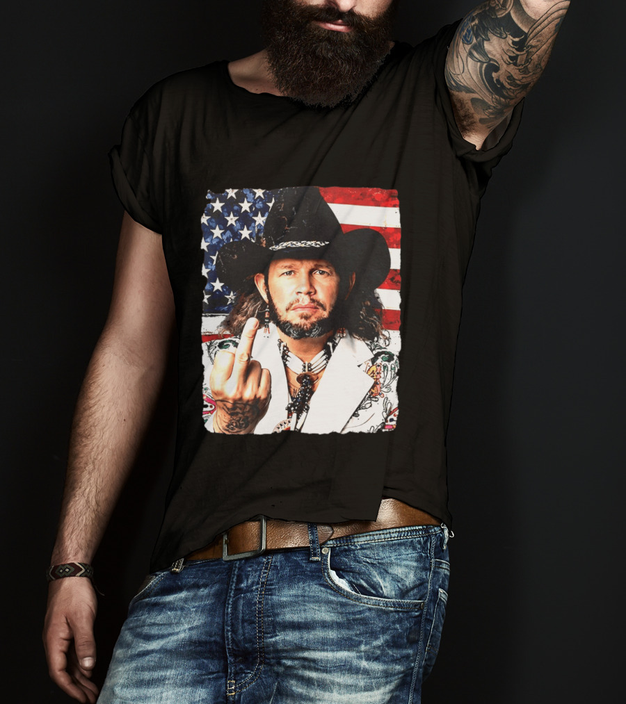 If That Ain't Country David Allan Coe USA Flag Middle Finger T-Shirt