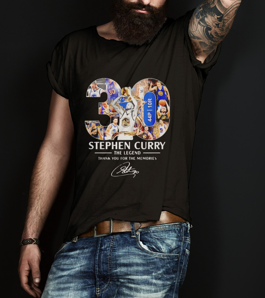 Stephen Curry 30 The Legend Thank You For The Memories 44P 10R T-Shirt