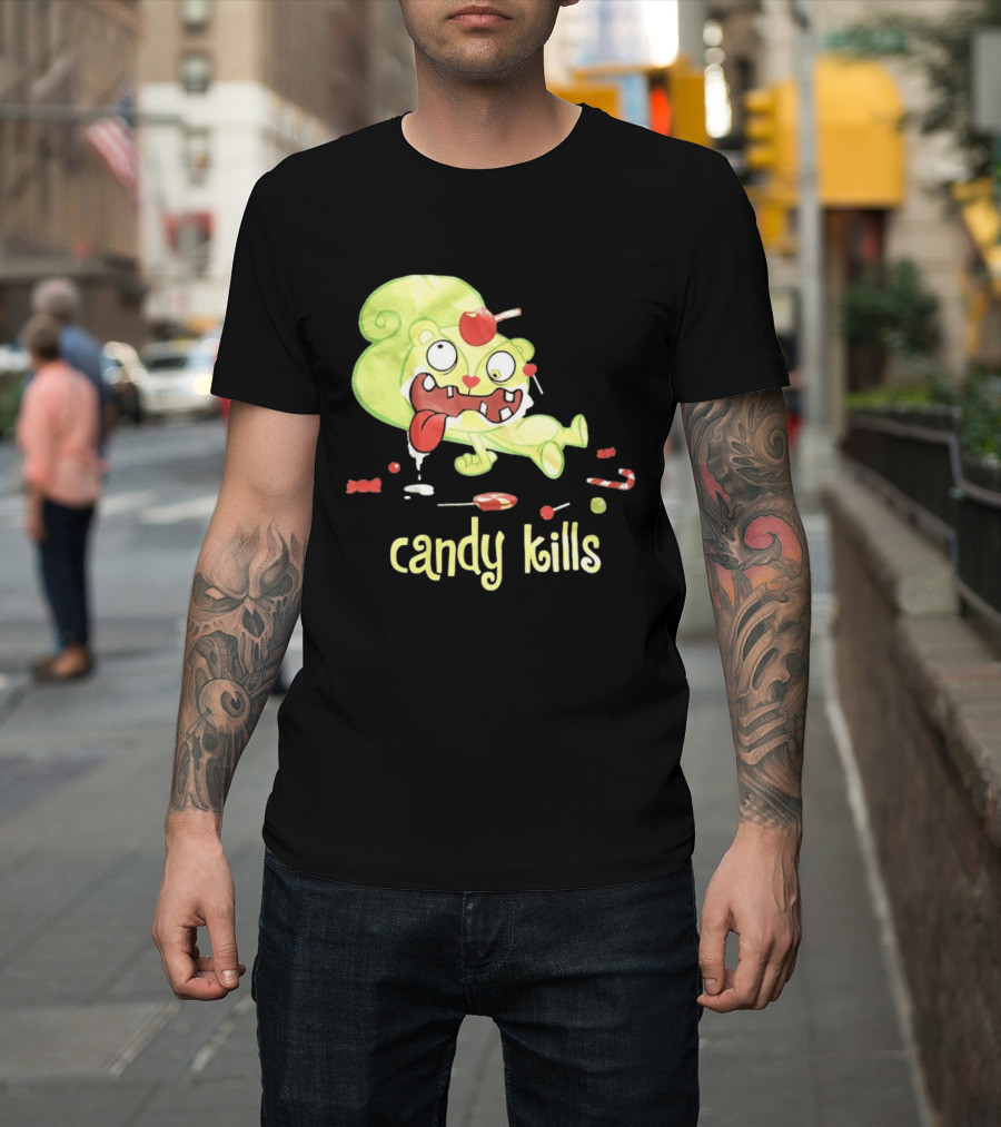 Candy Kills Cartoon Character Overloaded On Sweets T-Shirt