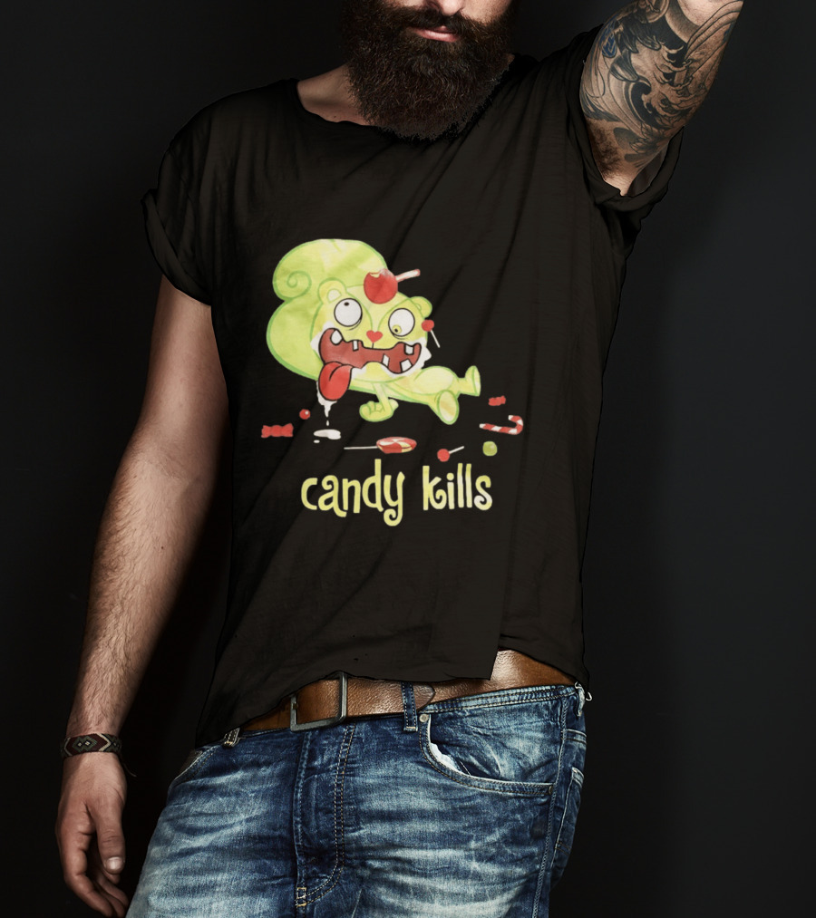 Candy Kills Cartoon Character Overloaded On Sweets T-Shirt