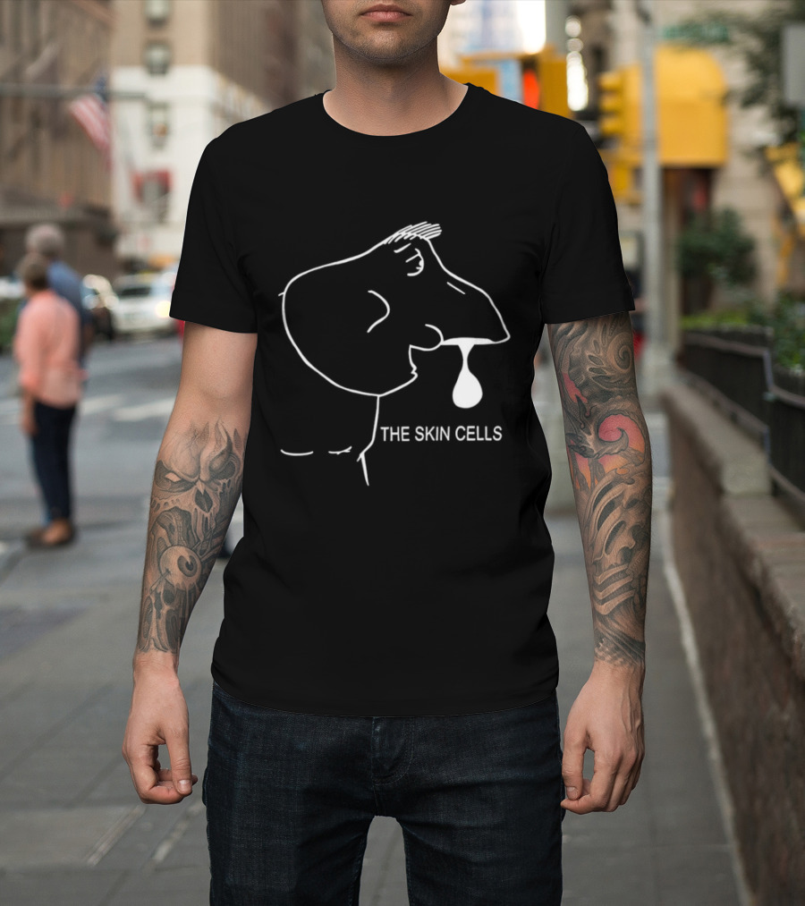 The Skin Cells Band Simple Line Art Face T-Shirt
