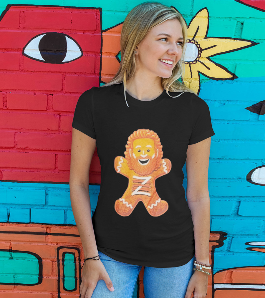 Sami Zayn Gingerbread Man WWE Christmas Holiday Cookie T-Shirt