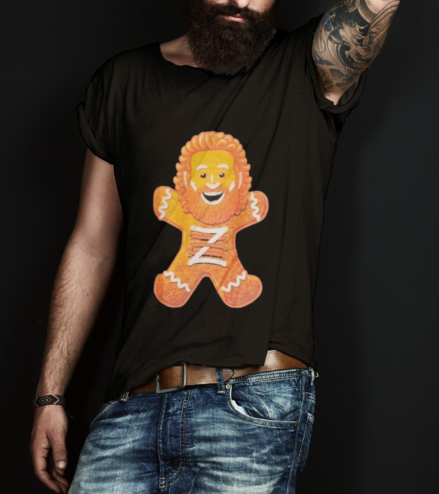Sami Zayn Gingerbread Man WWE Christmas Holiday Cookie T-Shirt