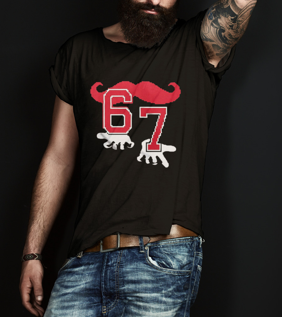 Cincinnati Reds Baseball 67 Red Mustache T-Shirt