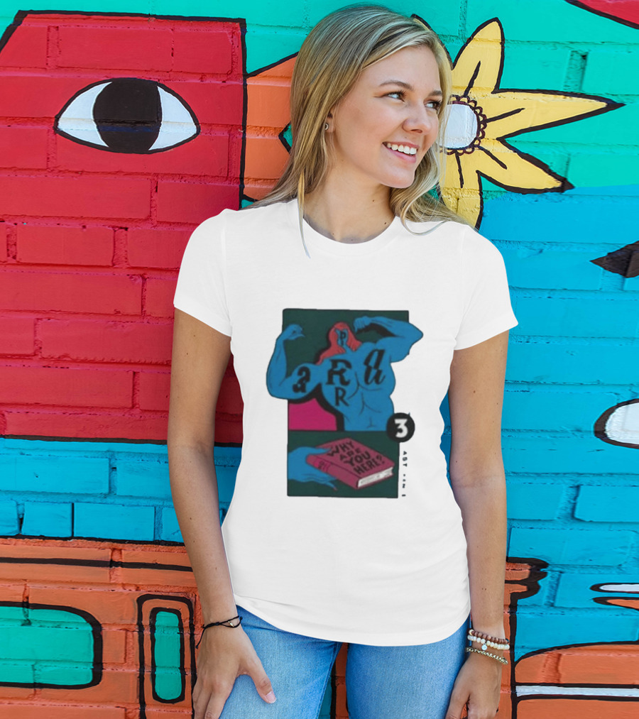 Why Are You Here Book Typography Muscle T-Shirt